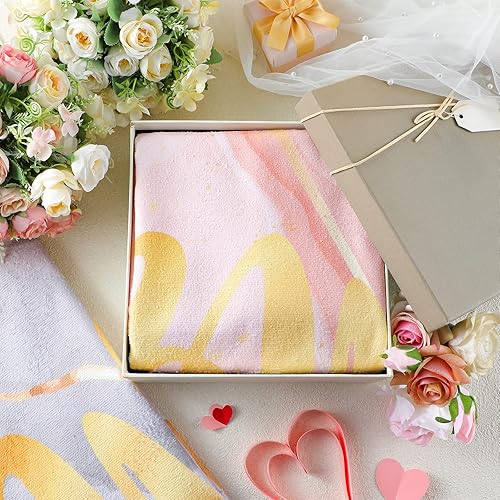 Miniatura 7 de Redbaker 2 toallas de playa de Mr and Mrs para novios, esposo y esposa, 60 x 30 pulgadas, toalla de playa de microfibra para luna de miel, pareja de