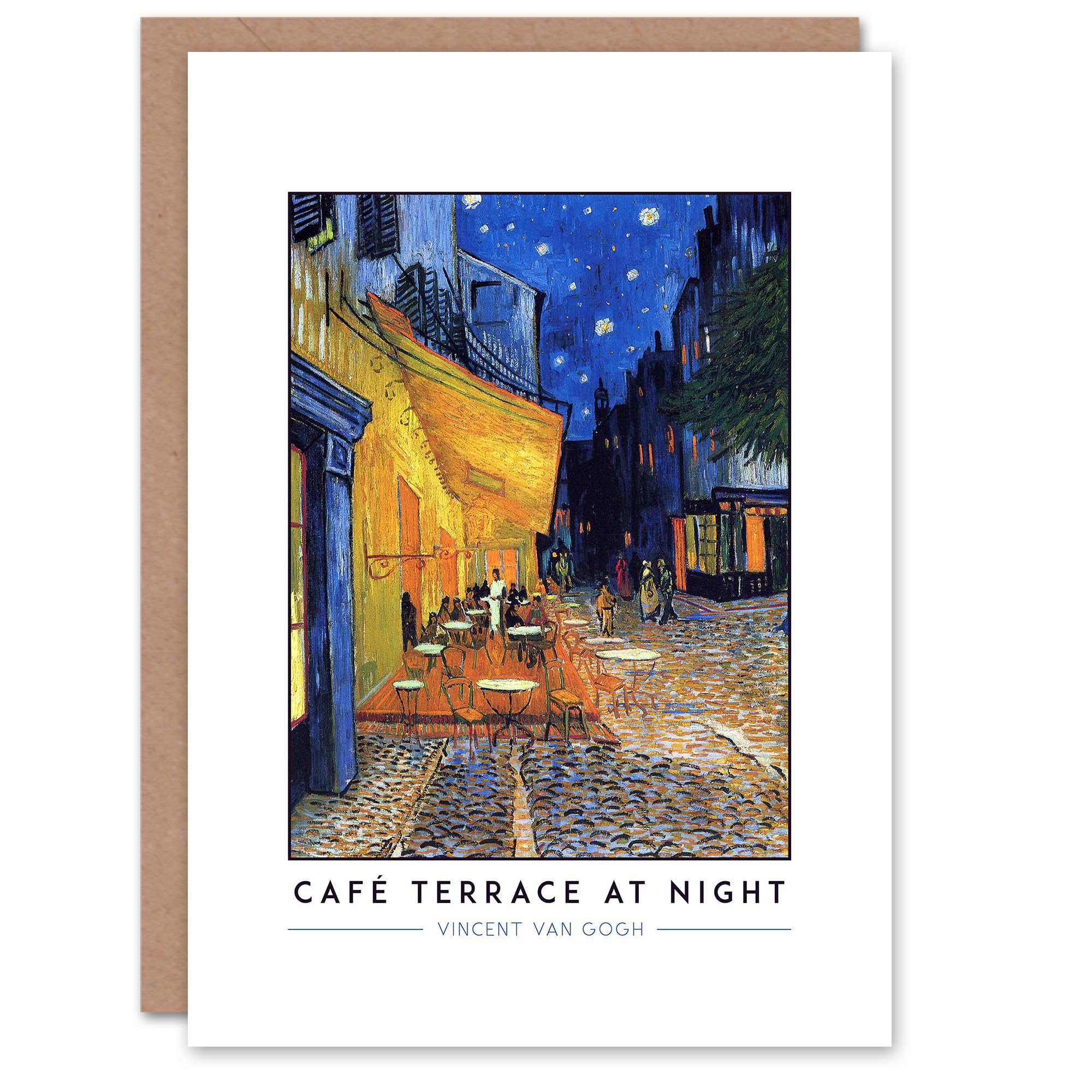 Artery8 Vincent Van Gogh Café Terrace At Night Place Du Forum Greeting Card – Famous Night Scene Art Card