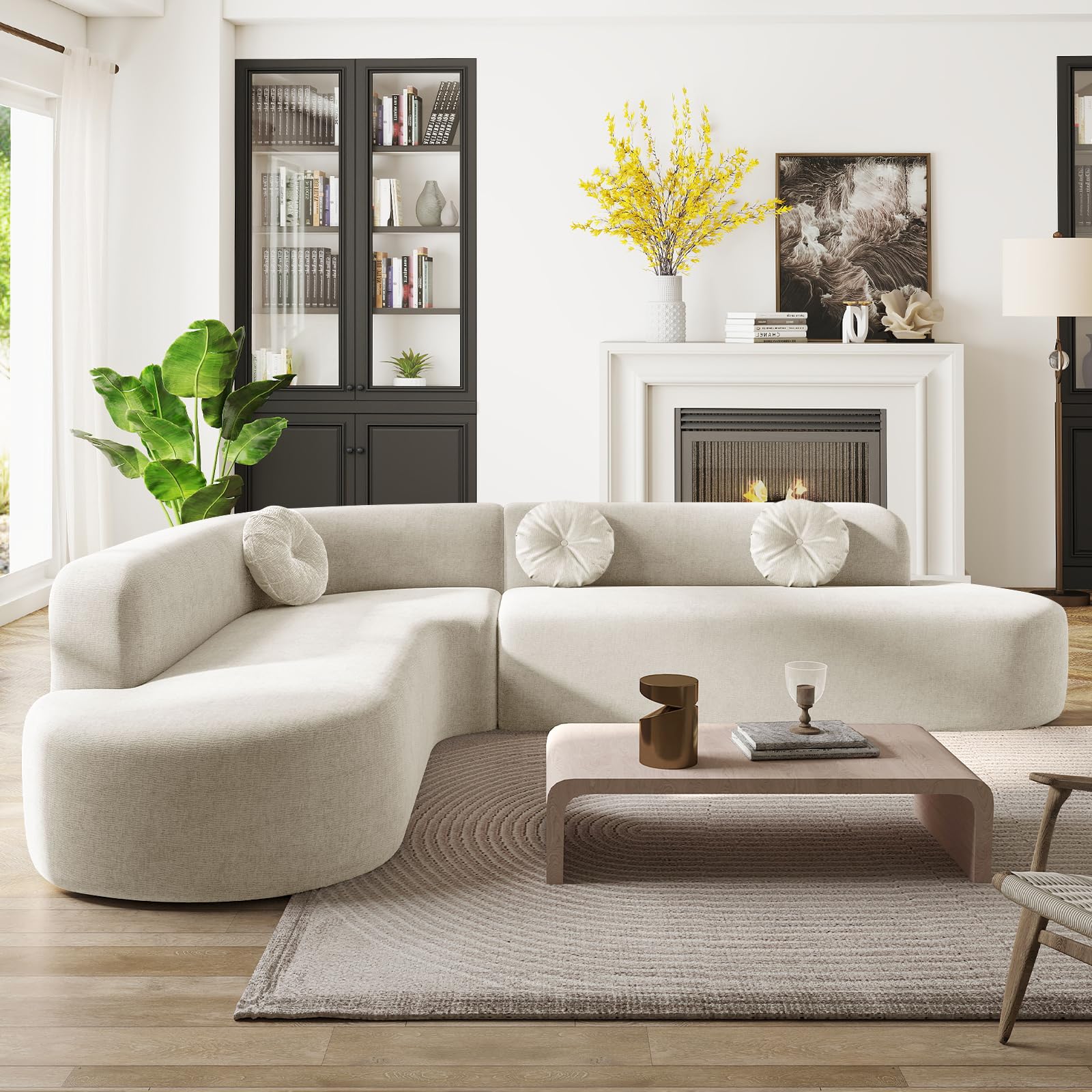 Amazon.com: 122'' Curved Sectional Cloud Sofa, Modern L Shaped