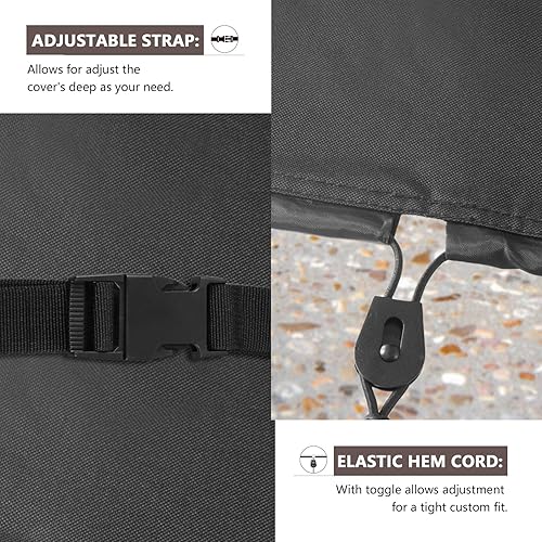 Miniatura 5 de Ultcover Cubierta cuadrada de poliéster 600D, impermeable, para bañera de hidromasaje de exterior, 85 x 85 pulgadas, negra