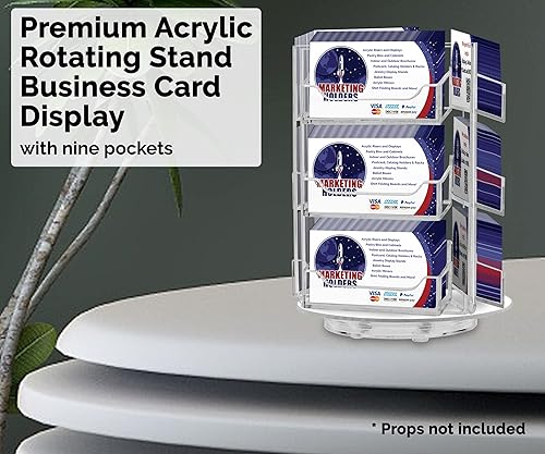 Miniatura 8 de Marketing Holders Soporte giratorio para tarjetas de visita de acrílico con capacidad para tarjetas de citas de 3.5 x 2 pulgadas para estudios,