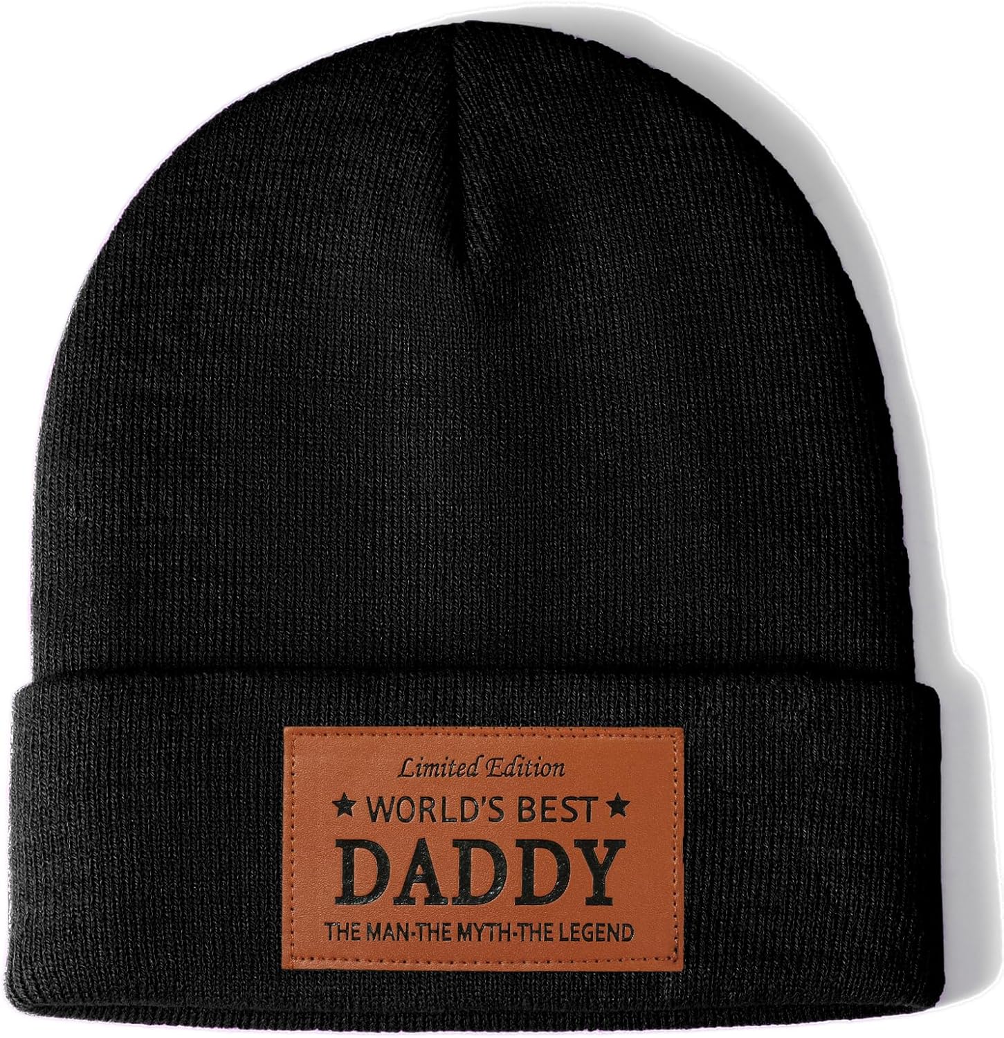 Men Gifts Worlds Best Dad Uncle Husband Leather Beanie Hat from Daughter Niece Christmas Stocking Stuffers Birthday Gifts