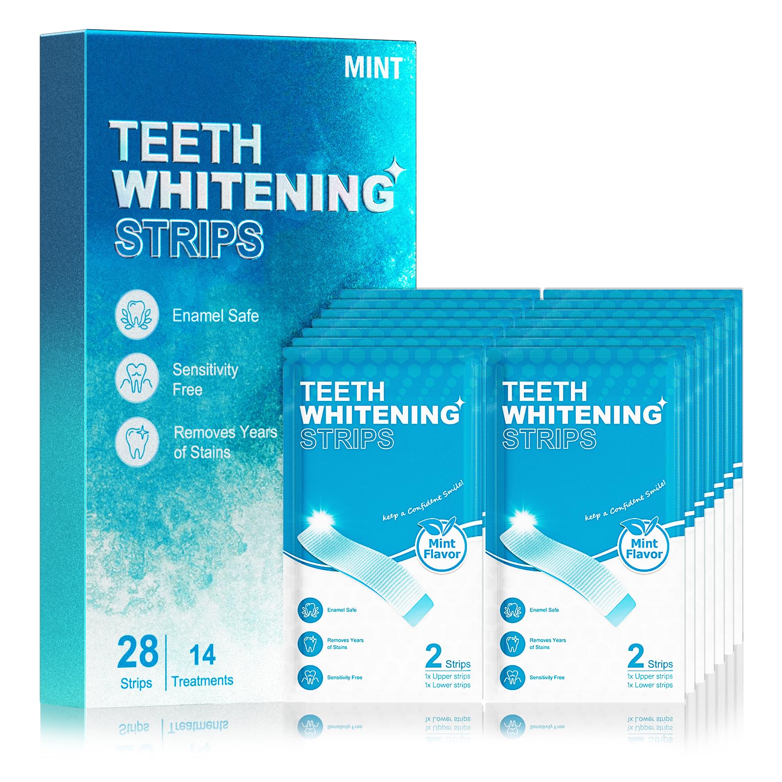Oralfree Natural Teeth Whitening Strips - Sensitive Teeth Whitener - Enamel Safe Teeth Whitening Kit with Hydrogen Peroxide