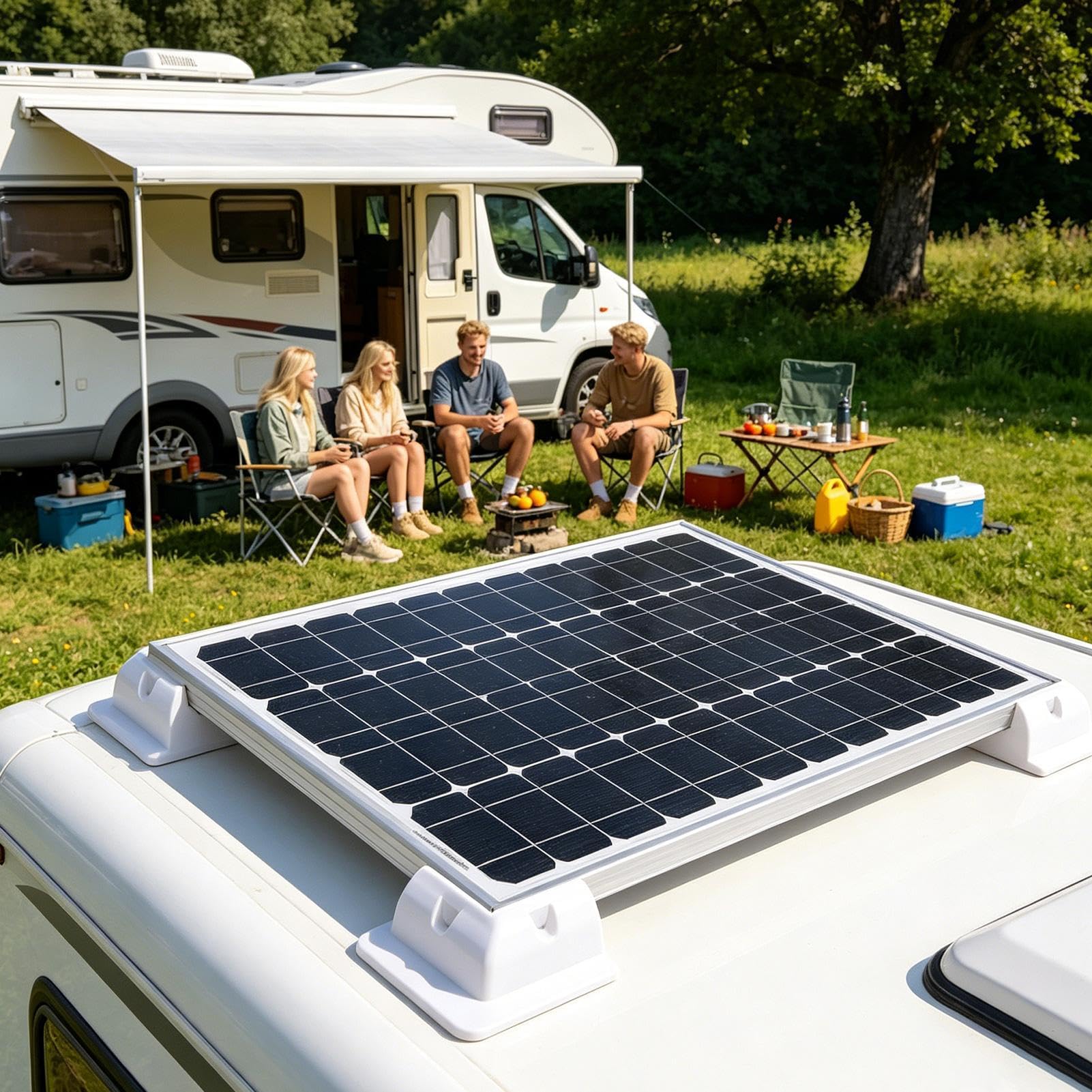 Supporto per Pannelli per Camper e Roulotte | Kit Fissaggio Pannelli per Camper per Installatori, Proprietari, Campeggiatori, Viaggi, Cabine, Fattorie, Barche,