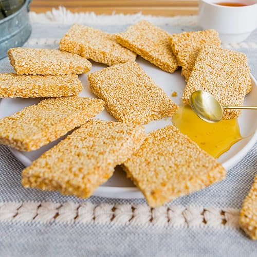 Miniatura 5 de NY SPICE SHOP Barras de miel de sésamo - 1 libra de caramelo de miel - Crujiente de sésamo - Caramelo de sésamo - Miel de sésamo - Barra de sésamo -