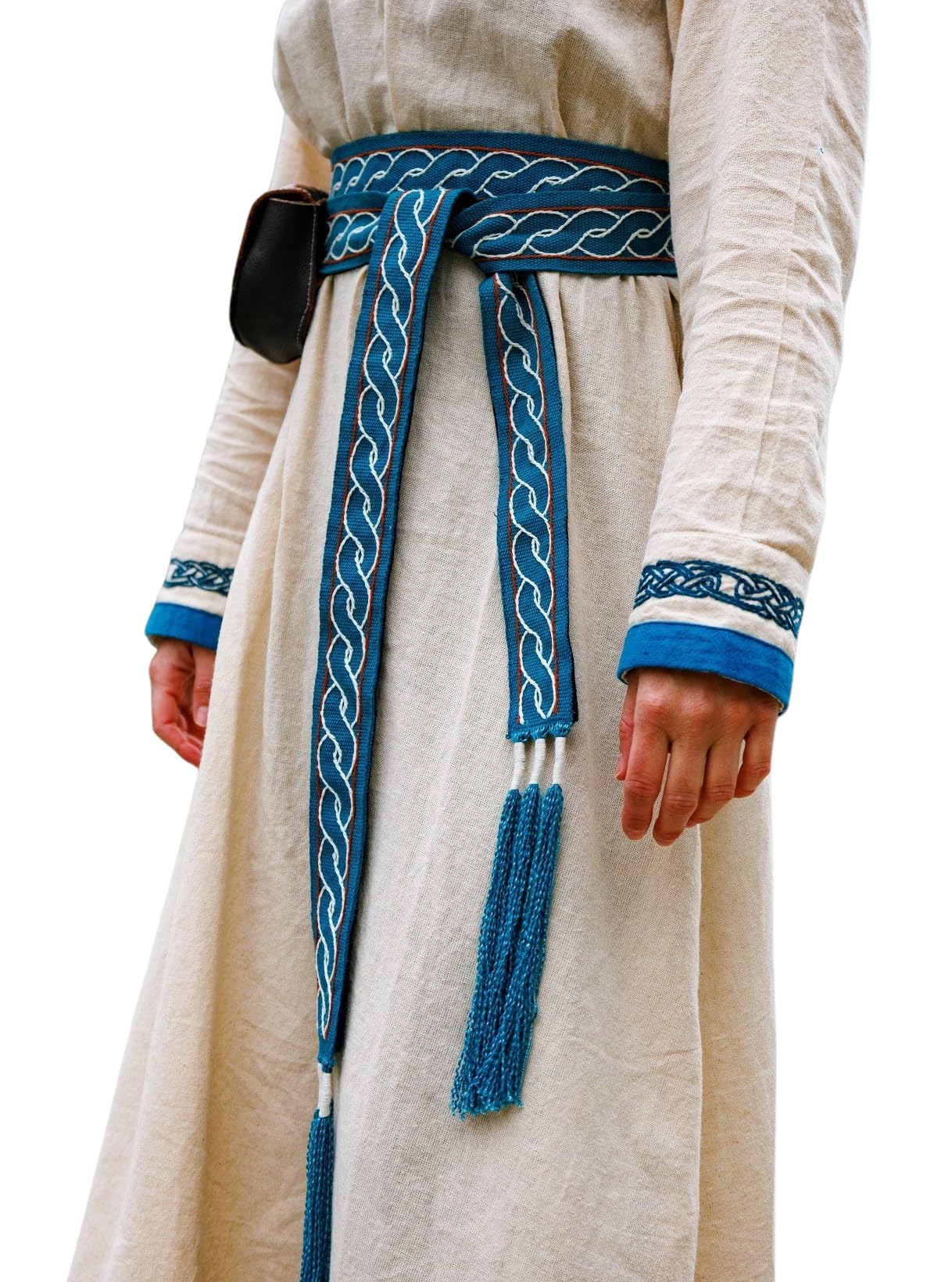 Leonardo Carbone® Anike - Cintura in pelle da uomo, unisex, robusta, larga, per carnevale, cosplay, hobbit, 100% vera pelle, cognac, 100.0 cm