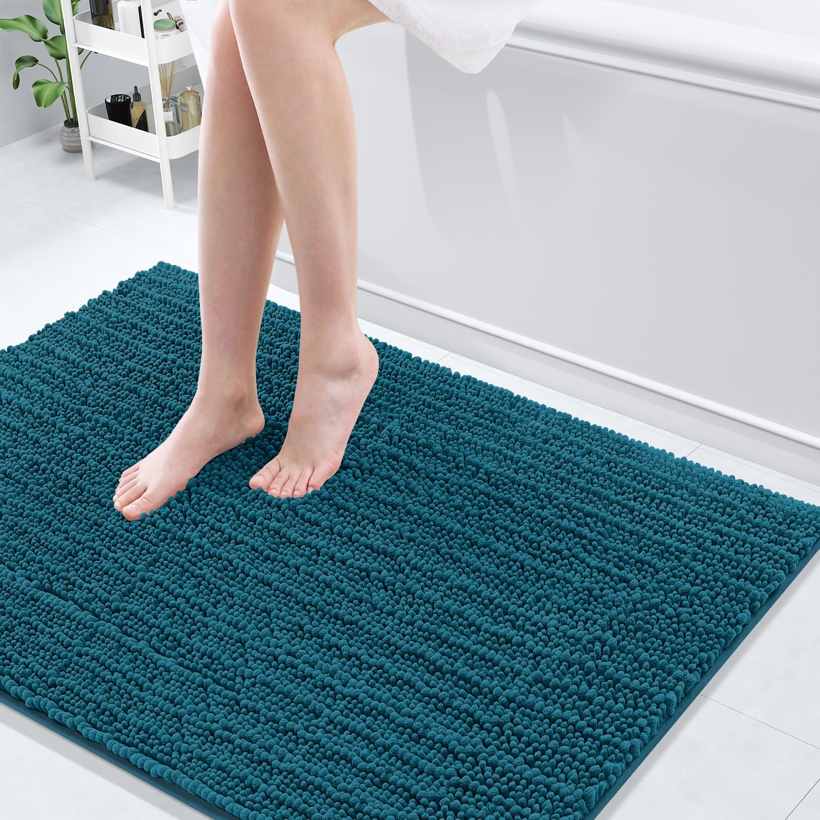 Arotive Luxury Bathroom Rugs 40x32, Extra Soft Thick Absorbent Shaggy Chenille Bath Rugs, Non-Slip Machine Wash Dry, Bath Mats for Bathroom Floor, Tub