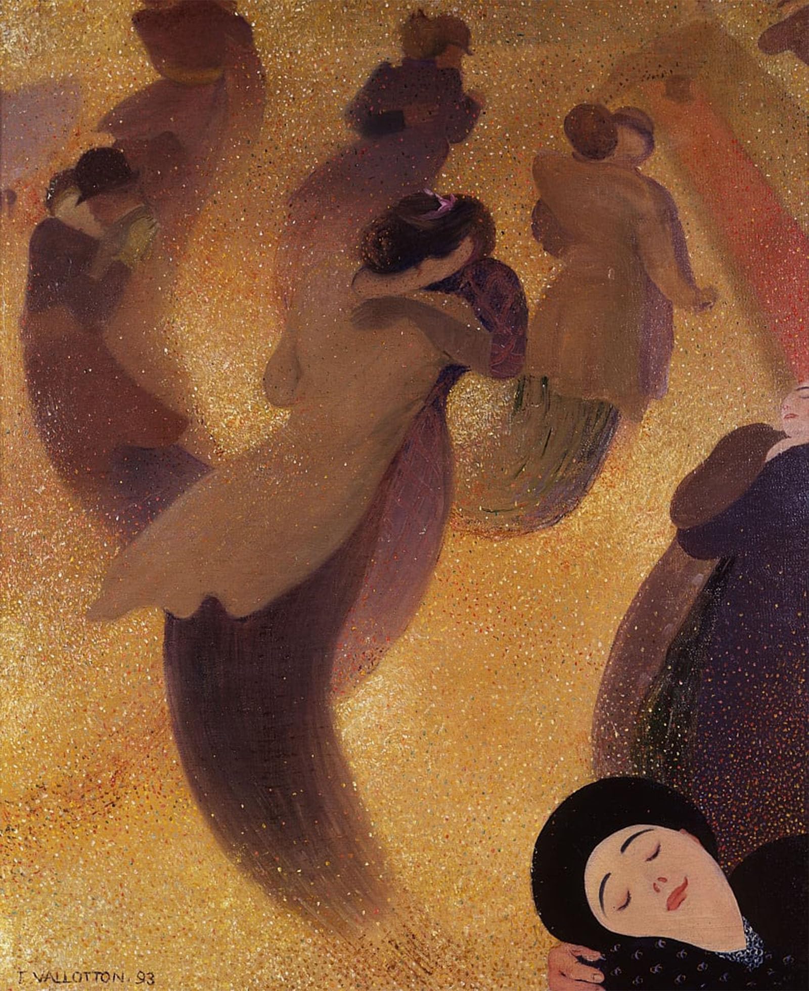 SERENDIPITP Abstract Painting Mural Print Picture Wall Decor Painting The Waltz La Valse by Felix Edouard Vallotton Vintage Wall Artwork for Home Decor 60x90cm