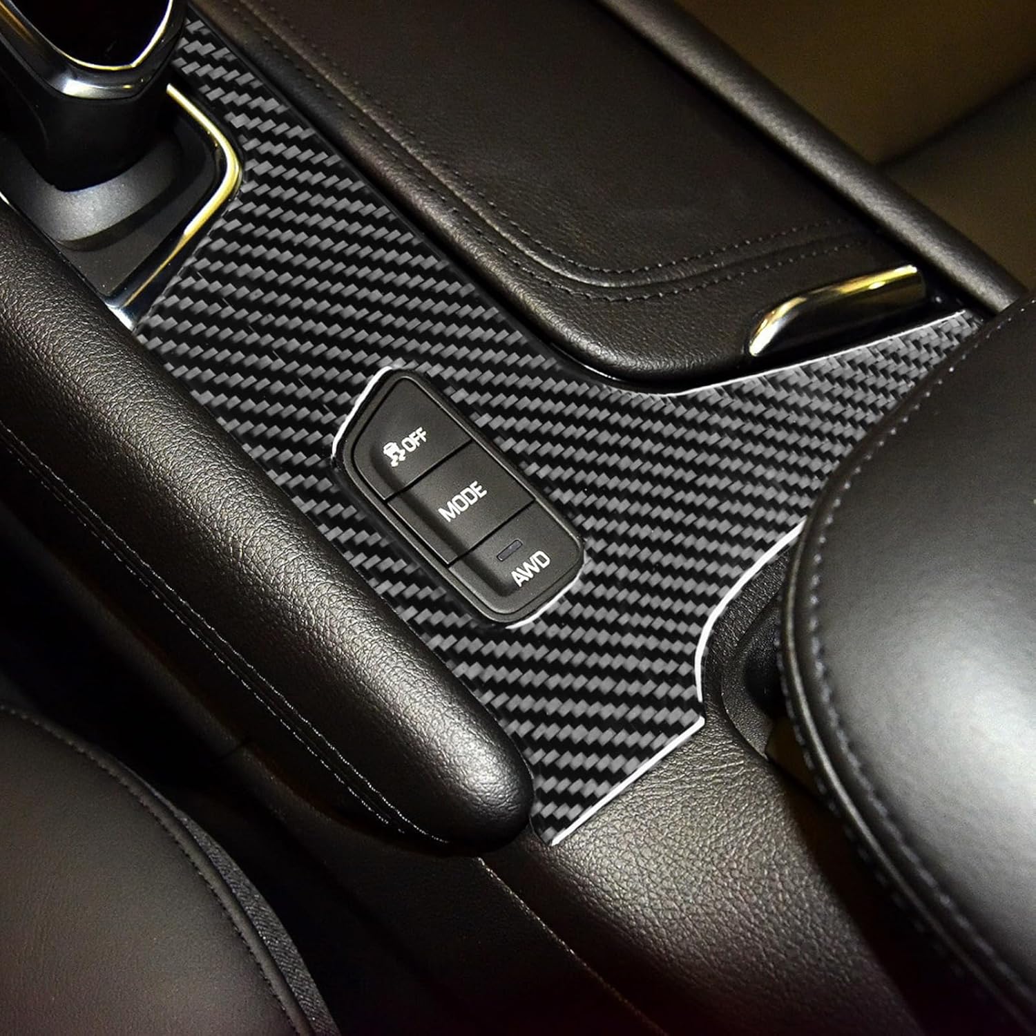Real Carbon Fiber Compatible with Cadillac XT5 2017 2018 2019 Accessories Car Trim Gear Frame Cover Gear Shift Box Decoration Cover Interior Trim Sticker Decal Black -B