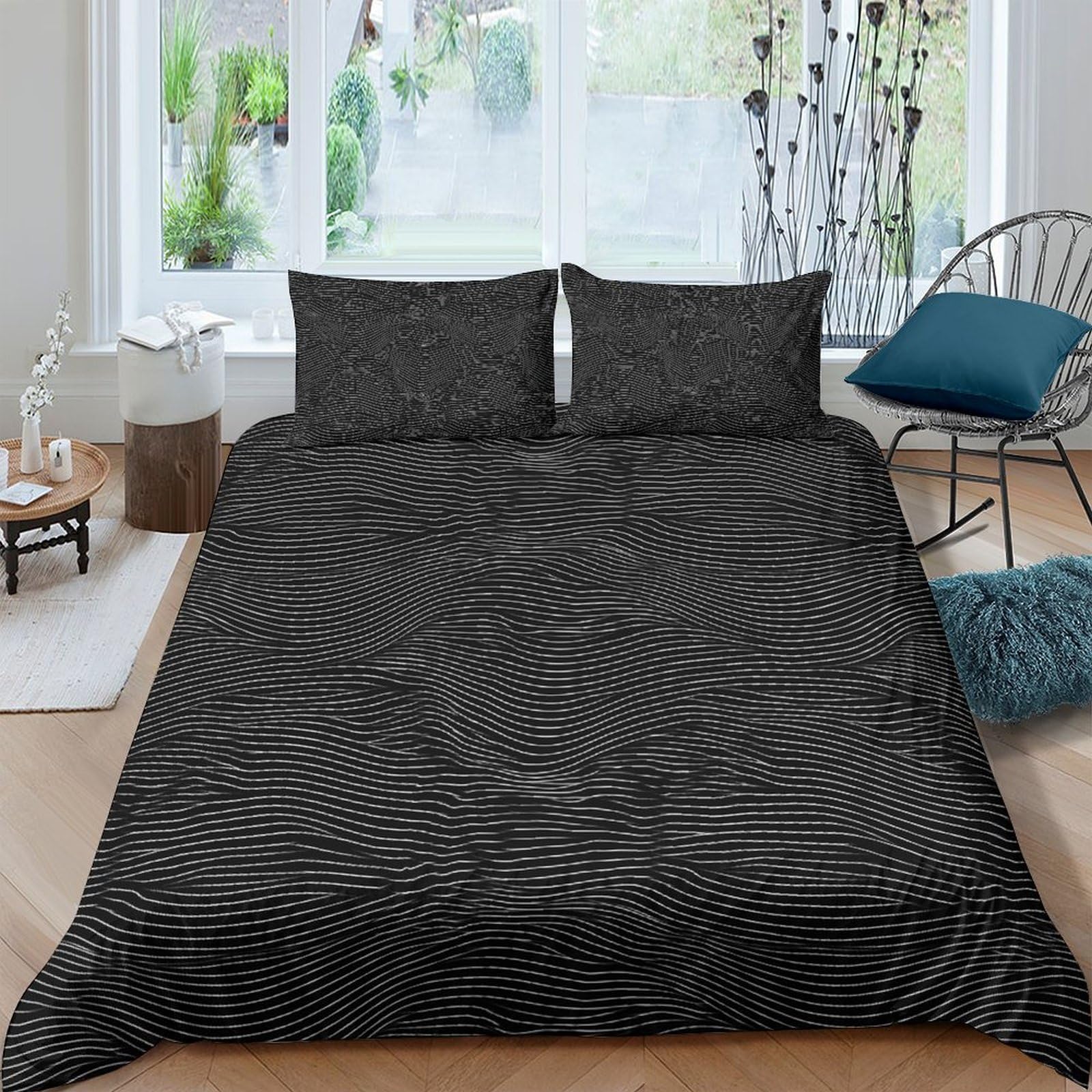 Ctjqhvkz Style-6 3D Printed Black Marble Fitted Sheet Microfiber Soft Durable Geometric Pattern Bed Cover For Bedroom Guest Room Decor Single（135X200cm）