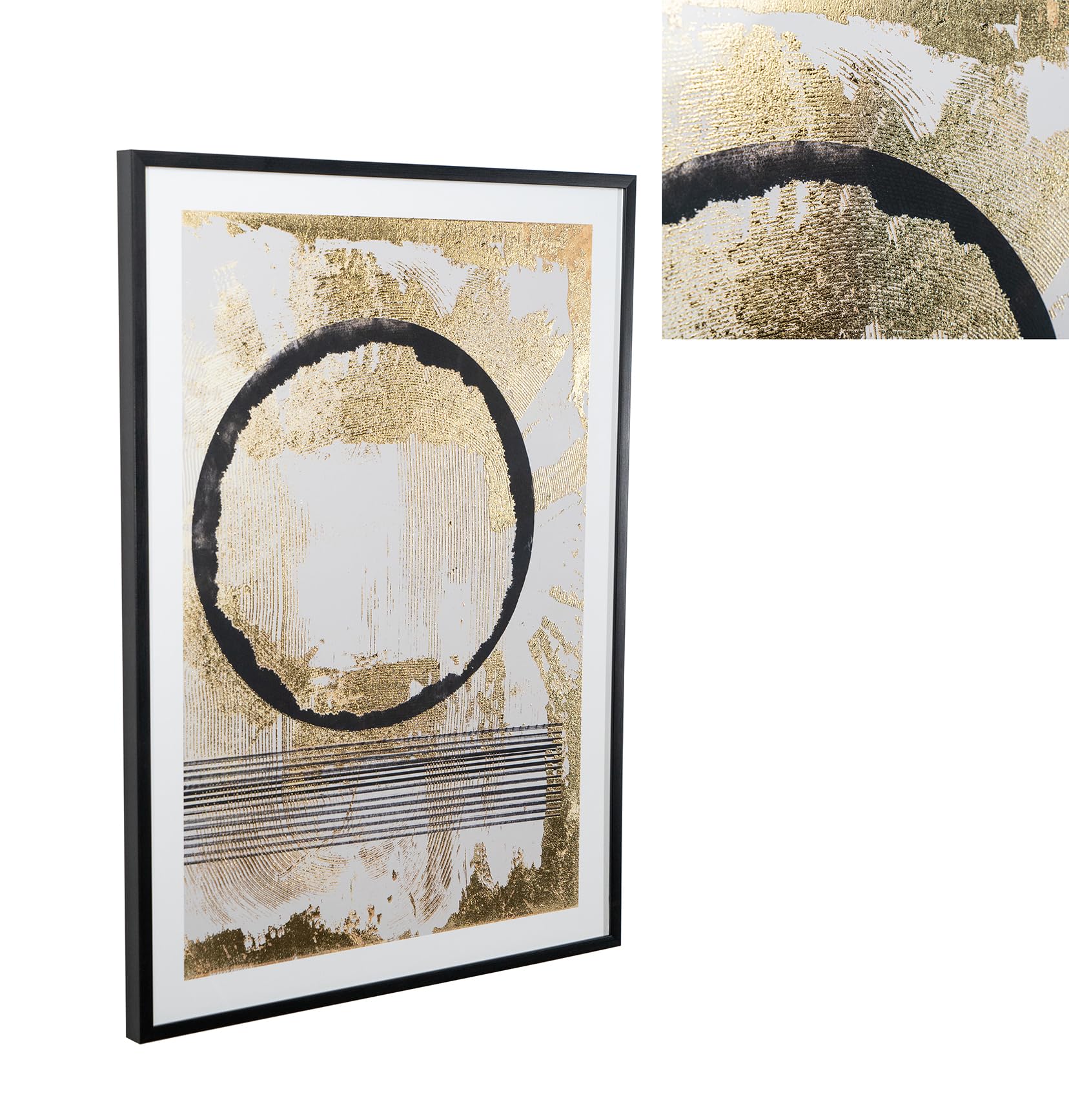 Tableau peinture métallique avec cadre pour décoration murale