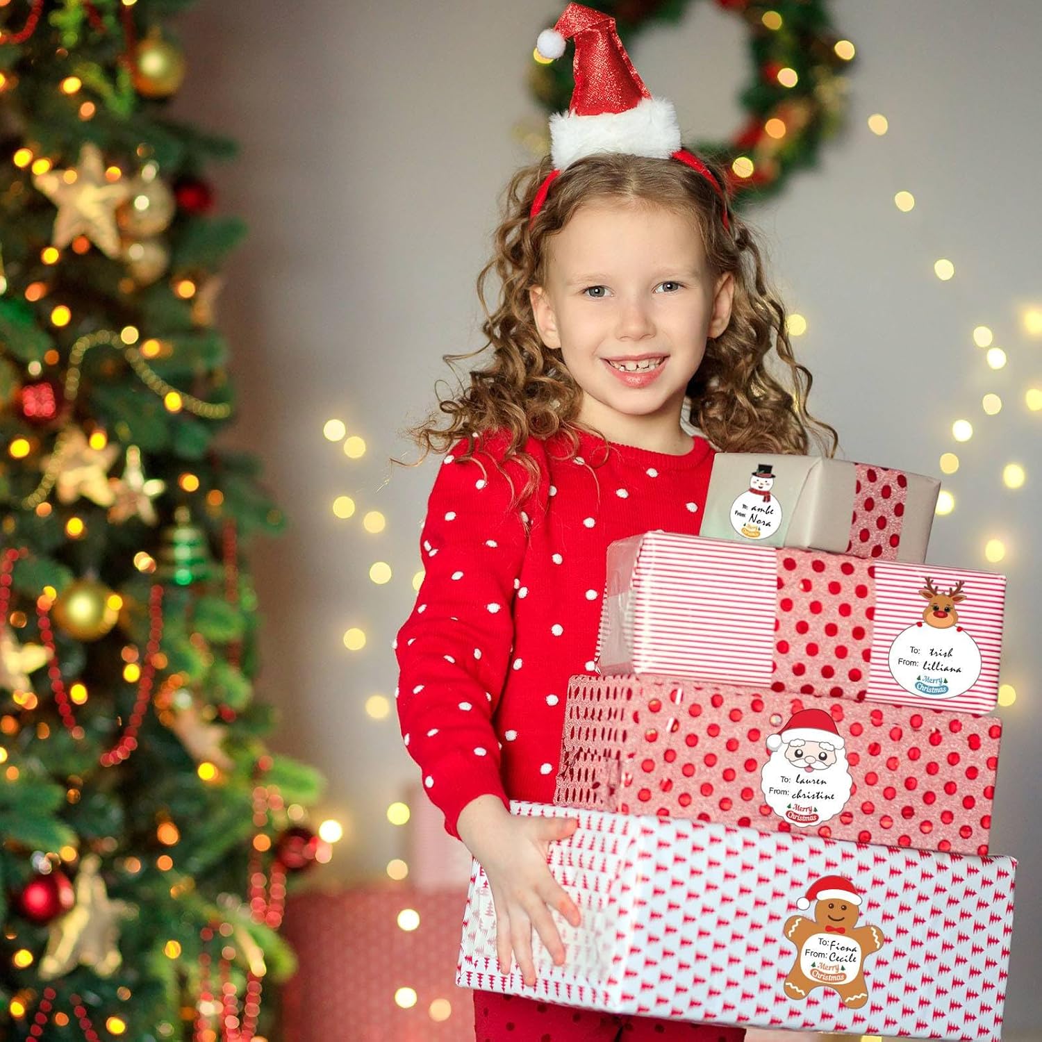 Christmas Gift Tags Stickers, 120 Pcs Christmas Presents Tags Stickers, Self Adhesive Christmas Name Tags Stickers, Christmas Labels Stickers for Gifts Wrap Envelope Holiday Decor (2 x 2.6 Inch) - Image 6