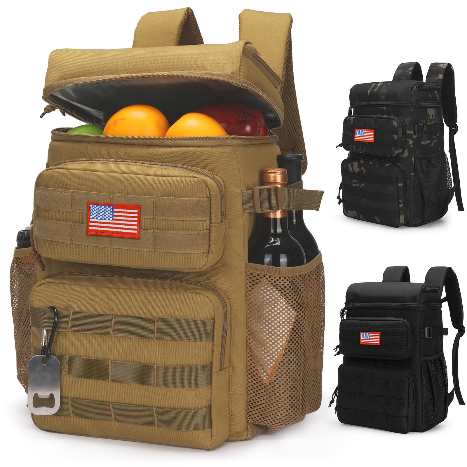 Tactical Backpack Cooler,Soft Lightweight Leakproof Cooler Backpack,Insulated Cooler Bag,Portable Soft Cooler Bag Waterproof for Beach, Travel,
