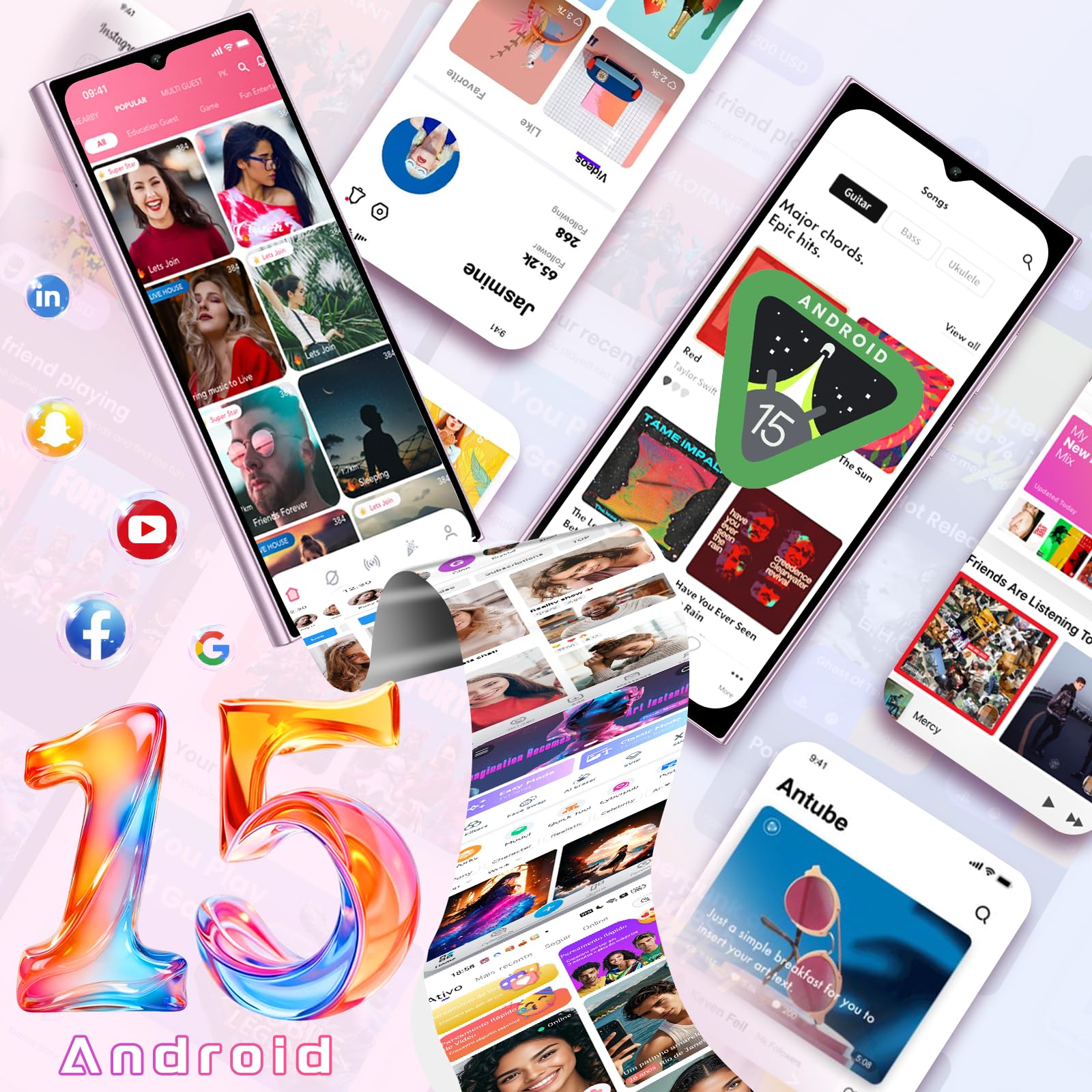 OUKITEL C62 Pro Smartphone Android 15, 24GB+256GB/1TB Telefono Cellulare, 6.88'' &1.81'' Rear Display Telefono, 5150mAh Cellulare,13MP Smartphone Gaming, Octa Core, 4G Dual SIM/NFC/Fingerprint, Oro