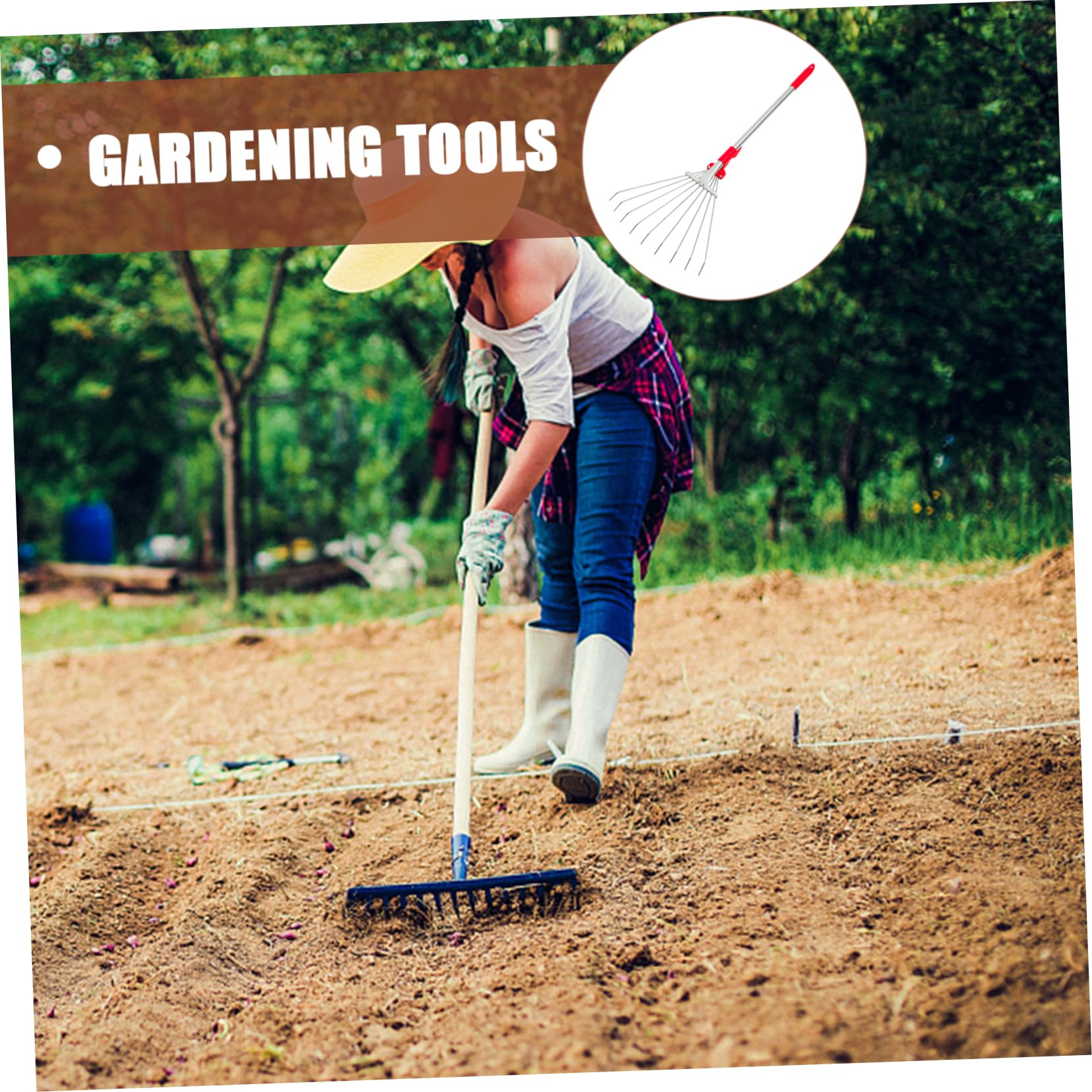 Rastrello Da in Resistente Per Prati e Foglie Attrezzi Da Giardinaggio Per Pulizia e Lavoro in