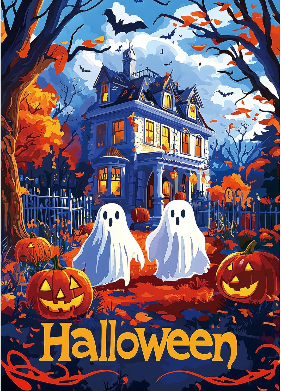 Halloween Little Devil 1000 Piece Puzzles, Hard Challenge Art Jigsaw Puzzles, for Gifts Birthday Party Games Family, 27.5 * 19.7 inch Dust Free Puzzle Purple&brown-1000 Piece-halloween Ghost 27.5" X 19.7"