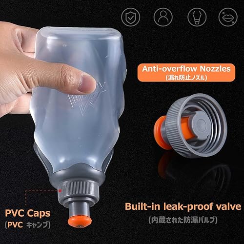 Miniatura 4 de Azarxis Botellas de Agua para Correr Flask Sin BPA A Prueba de Fugas Paquetes de Chaleco de Hidratación Cinturón de Cintura de Repuesto para #1 8.5