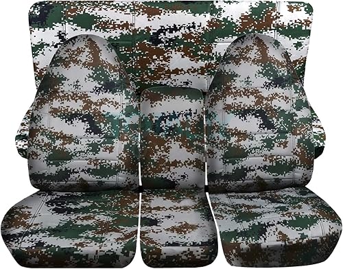 Miniatura 5 de Fundas camufladas para asientos Dodge Ram 2002-2005 tercera generación 1500/2500/3500, 40/20/40 separación frontal y sólida, o 40/60 asiento