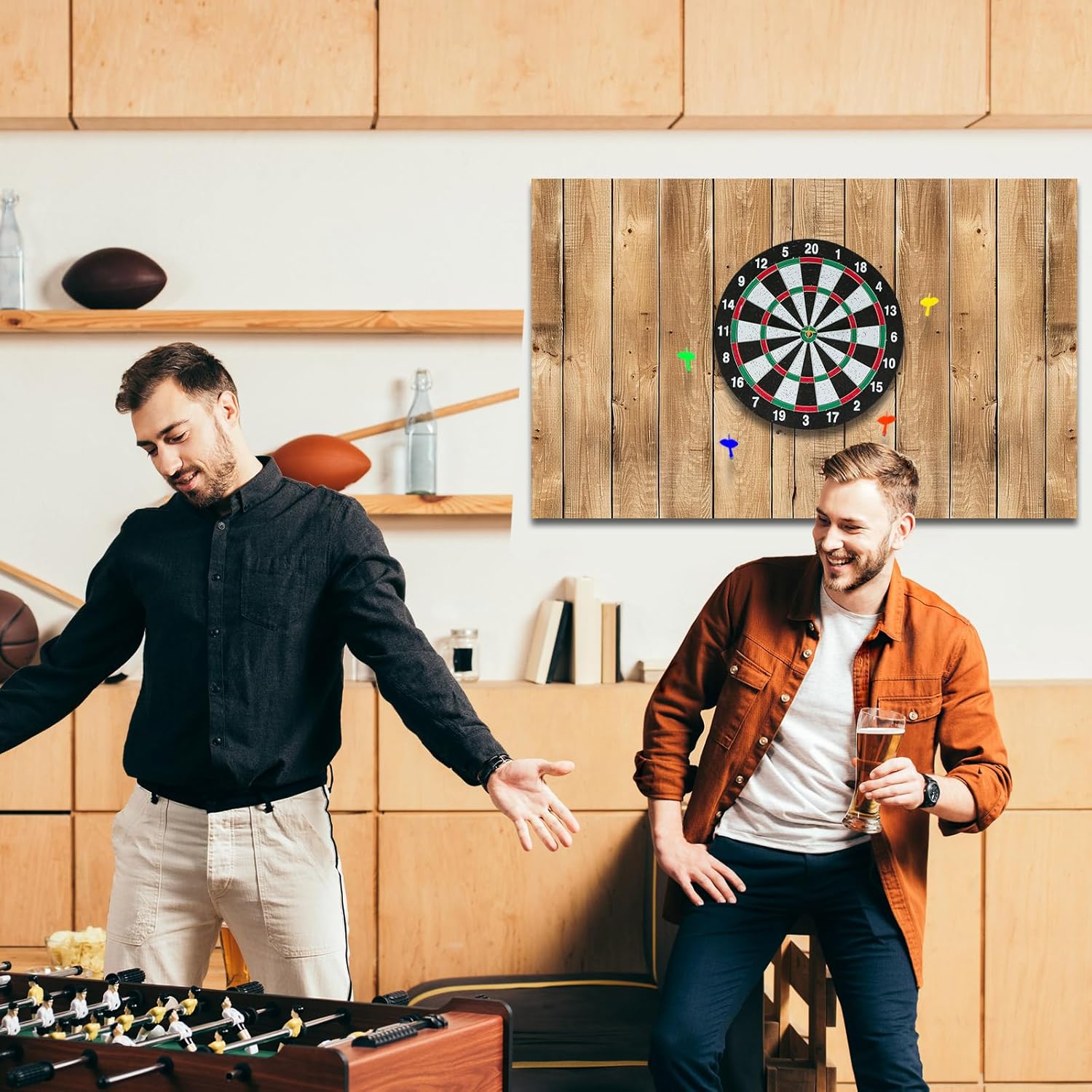 Felt Wood Grain Dart Board Wall Protectors Square Dart Board Backing Tiles Dartboard Backboard Cork Backboard Alternative