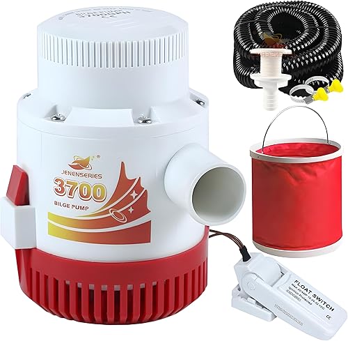 Miniatura 7 de JENENSERIES Bomba de agua de sentina sumergible para barco 2000 GPH Bomba de agua de 12 V DC con interruptor de flotador adecuado para ferry, yate,