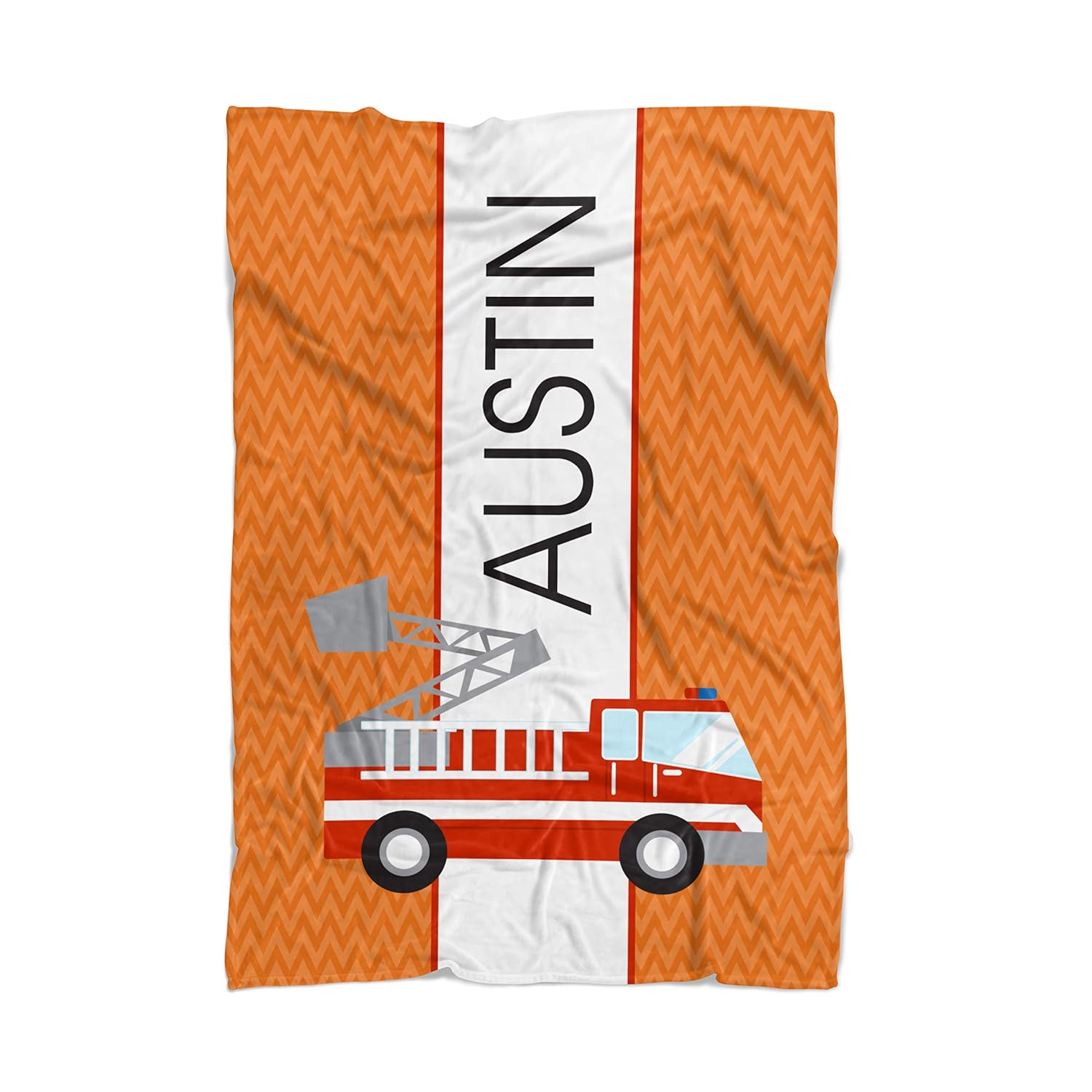 Fire Truck Blanket Orange Fire Engine Truck Personalized