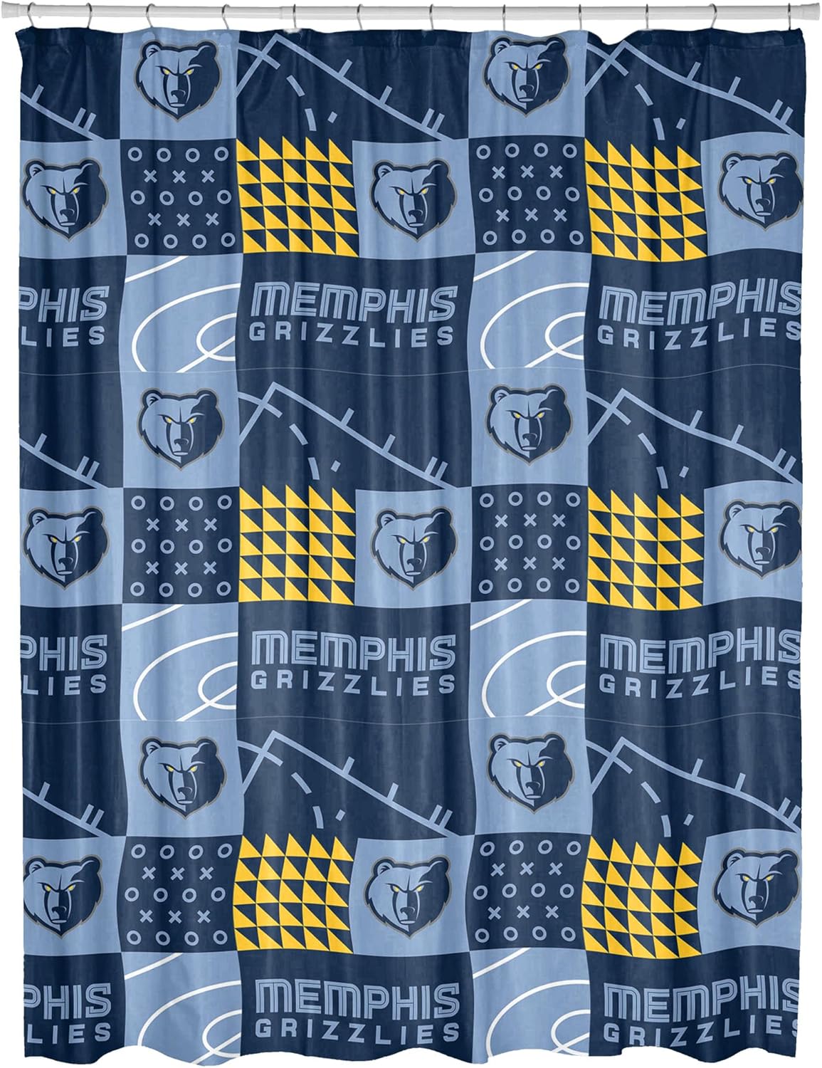 Northwest NBA Colorblock Shower Curtain, Memphis Grizzlies