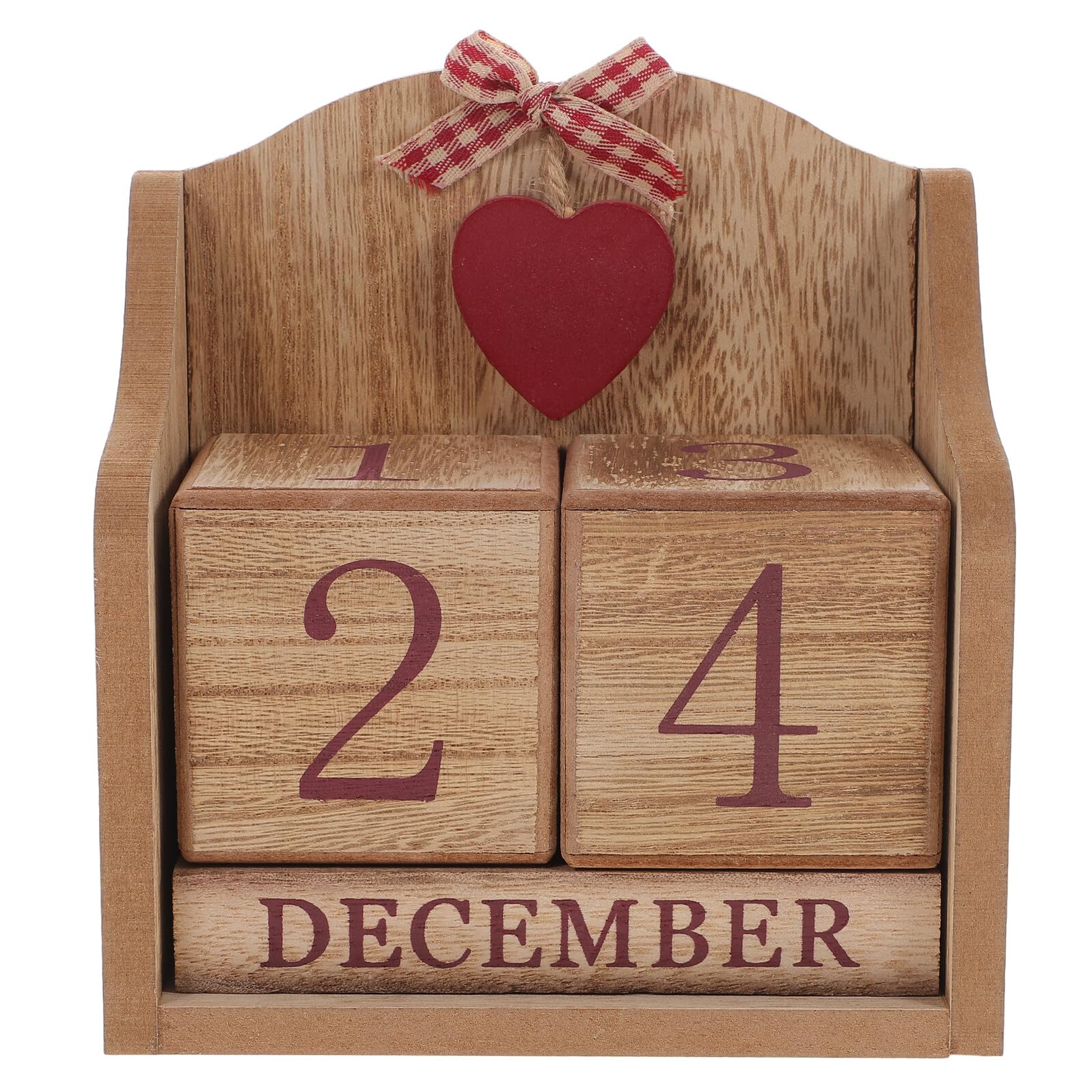Calendario de Cubos de Madera Perpetuo Tamaño Mediano, Bloques Numerados y Mensuales, Ajuste Manual Fácil, Decoración Vintage para Escritorio de Oficina y Hogar