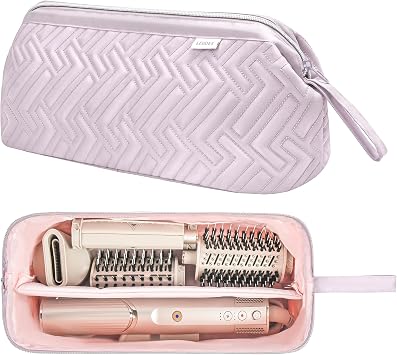 Leudes Hair Dryer Tools Travel Bag for Shark Flex Style Case Air Wrap | Hot Tool Organizer for Dyson Airwrap Flex Fusion Brush Flat Curling Iron Straightener Attachment Travel Essentials for Women