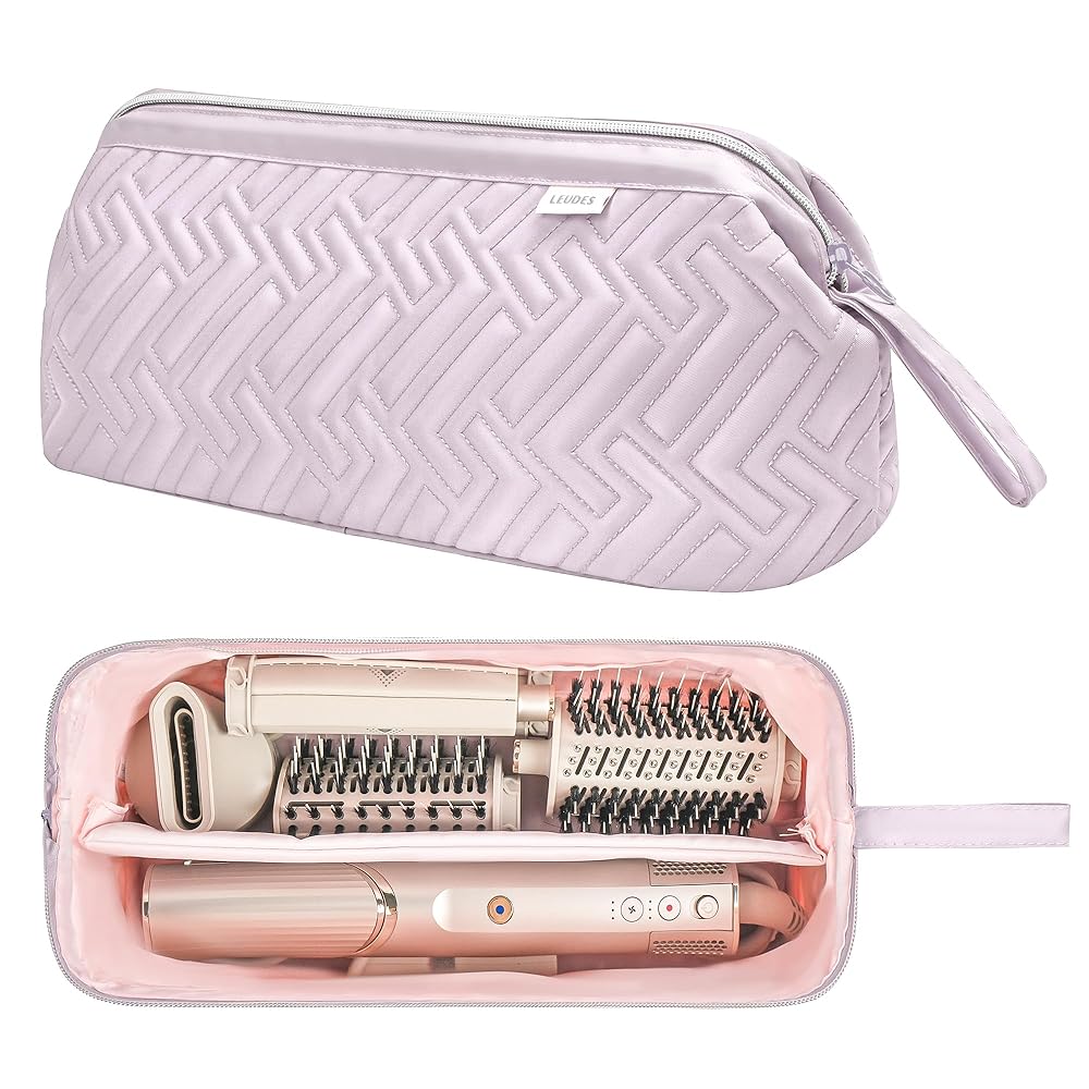 Leudes Hair Tools Travel Bag for Shark Flexstyle Carrying Case Portable Shark Hair Air Wrap Dryer Case Waterproof Dustproof Flat Curling Iron Travel Organizer (Lavender Violet)