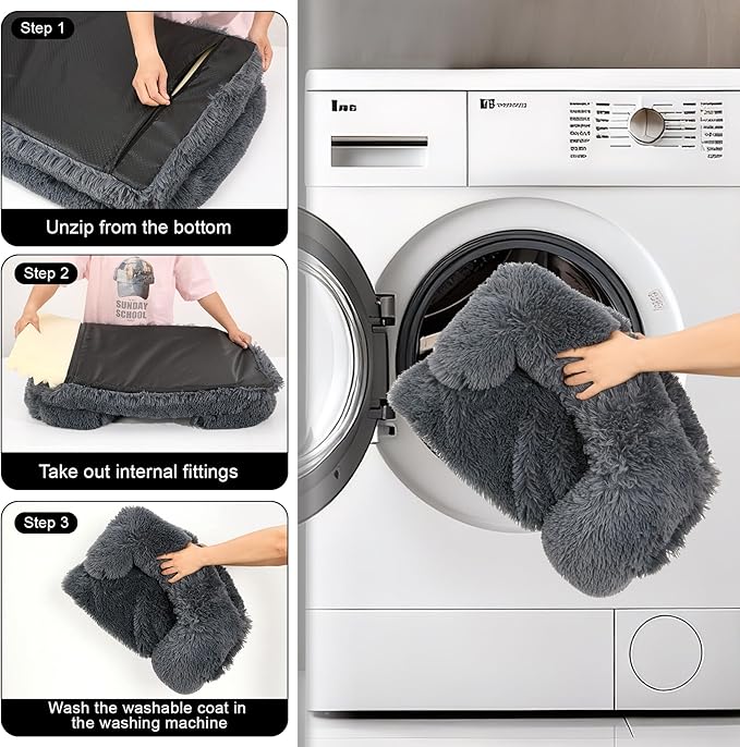 Cama Ortopédica para Perros y Gatos Pequeños con Borde y Base Antideslizante miniatura 7