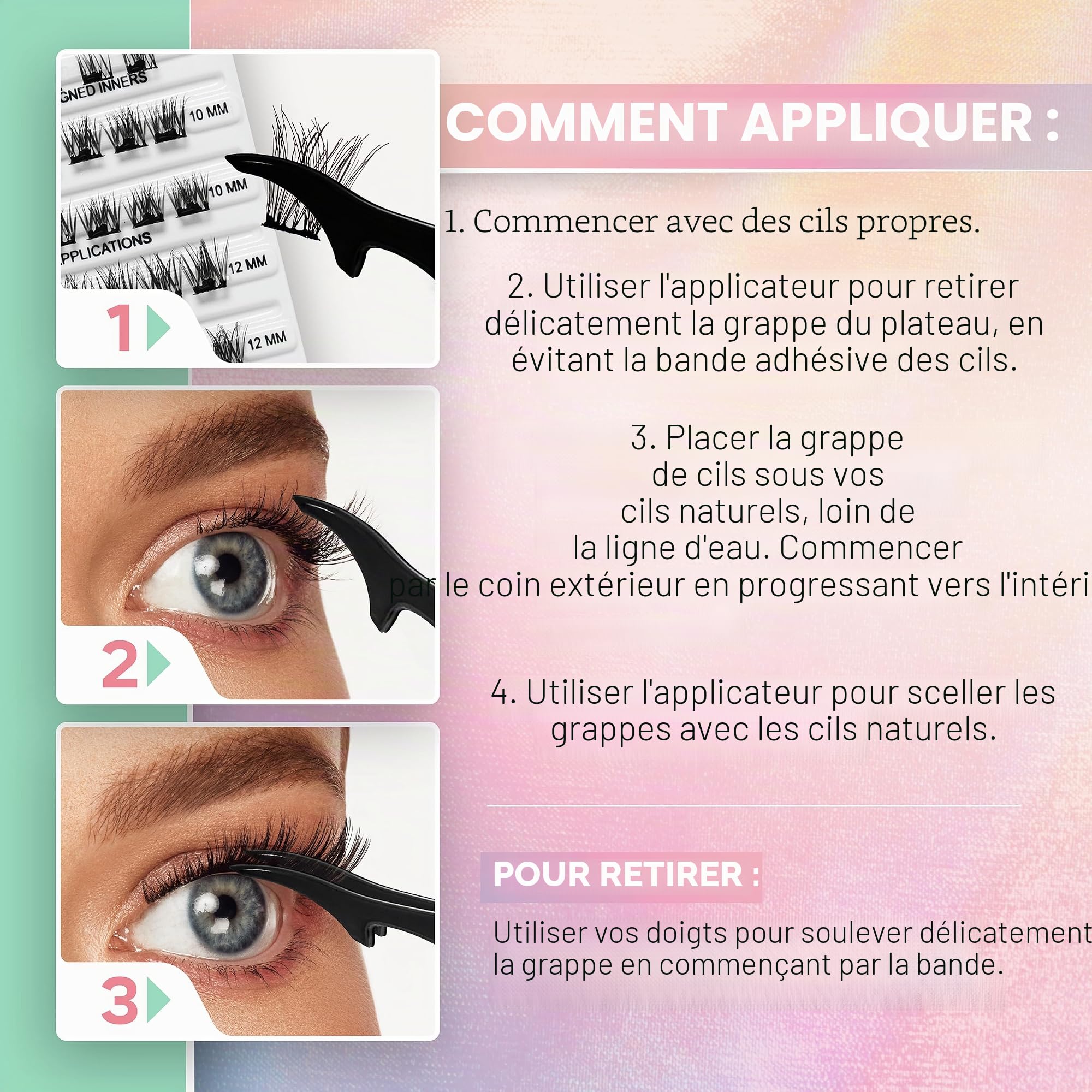 ARDELL Naked Press On Natural - Lot de 30 cils autocollants - Jusqu'à 4 utilisations - Cils naturels avec une tenue de 24 heures - Extensions de cils DIY
