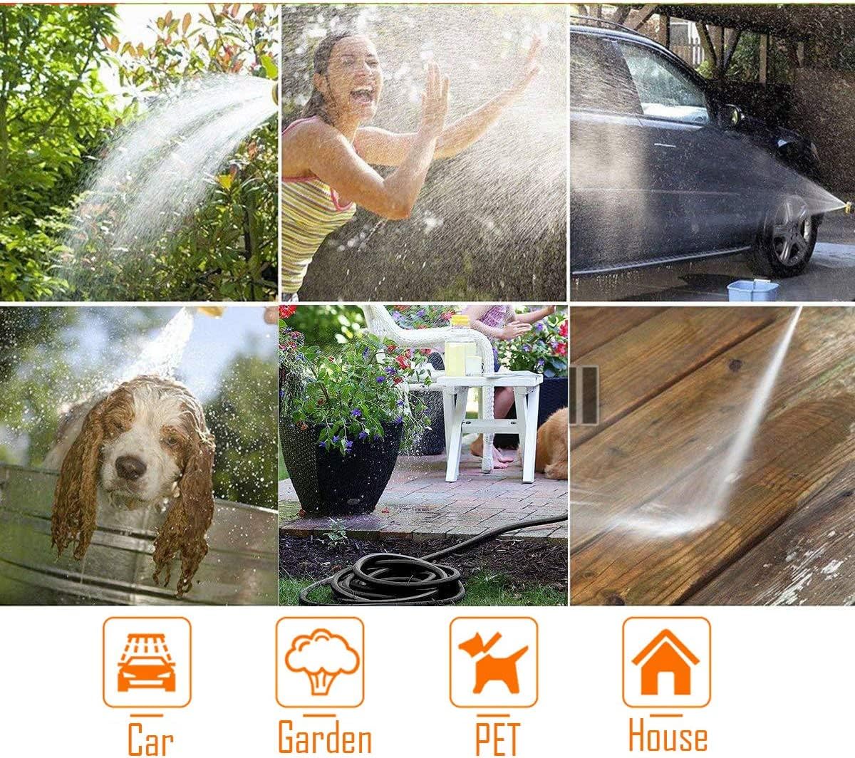 Schlauch, 3 x erweiterbarer Gartenschlauch, 30 m langer Schlauch für Garten, schwarzer, flexibler Schlauch, einziehbarer Wasserschläuche, erweiterbarer Schlauch mit stärkstem Doppel-Latexkern, mit