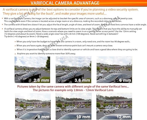 Miniatura 3 de Evertech Cámara de seguridad domo HD 1080p de metal resistente a la intemperie, carcasa de 2.8  0.472 in, lente de zoom variable de gran angular