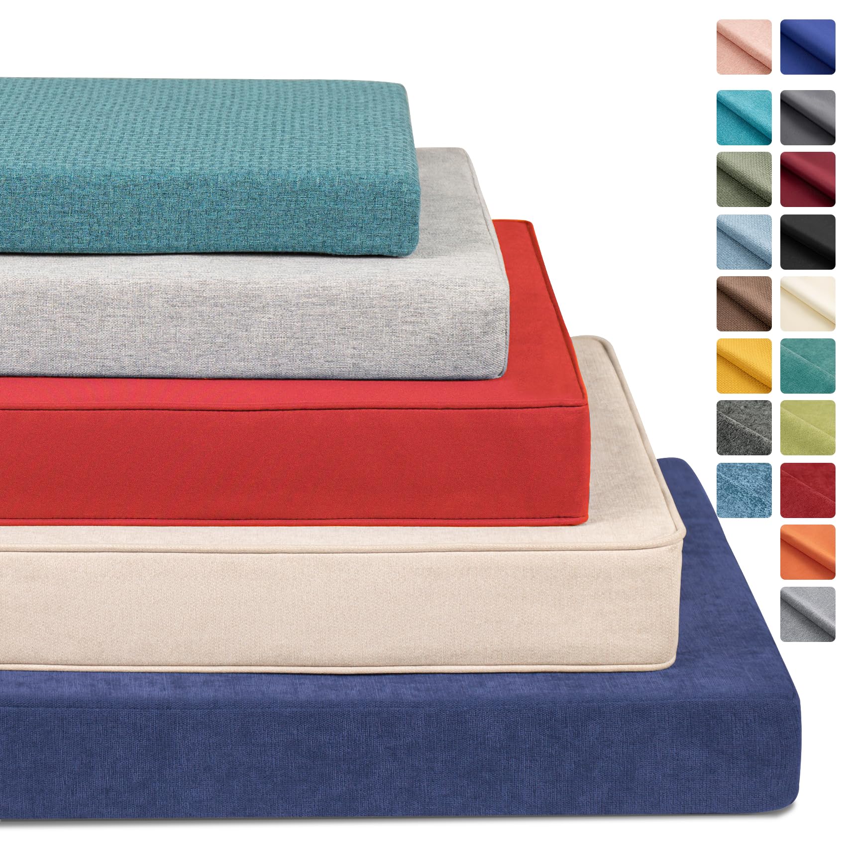 BayHomes Custom Size Bench Cushion for Indoor/Outdoor Patio Furniture/Window Seat Cushions.Premium 75D High-Resilience Foam.Waterproof (Custom Sizes/Colors/Non-Slip Method)