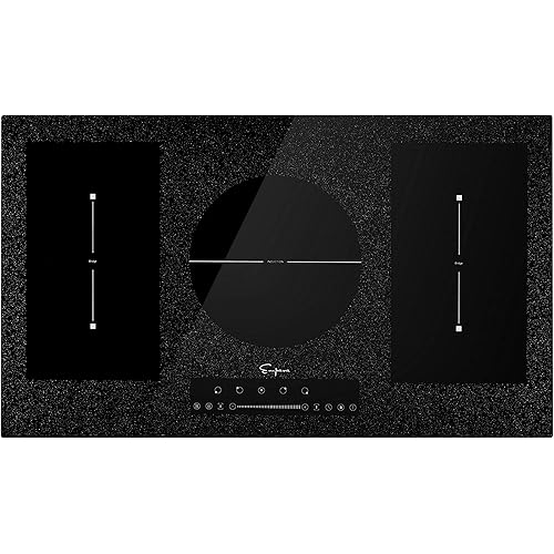 Empava 36” Electric Stove Induction Cooktop with 5 Booster Burners Including 2 Flexi Bridge Element in Black EMPV-IDCF9