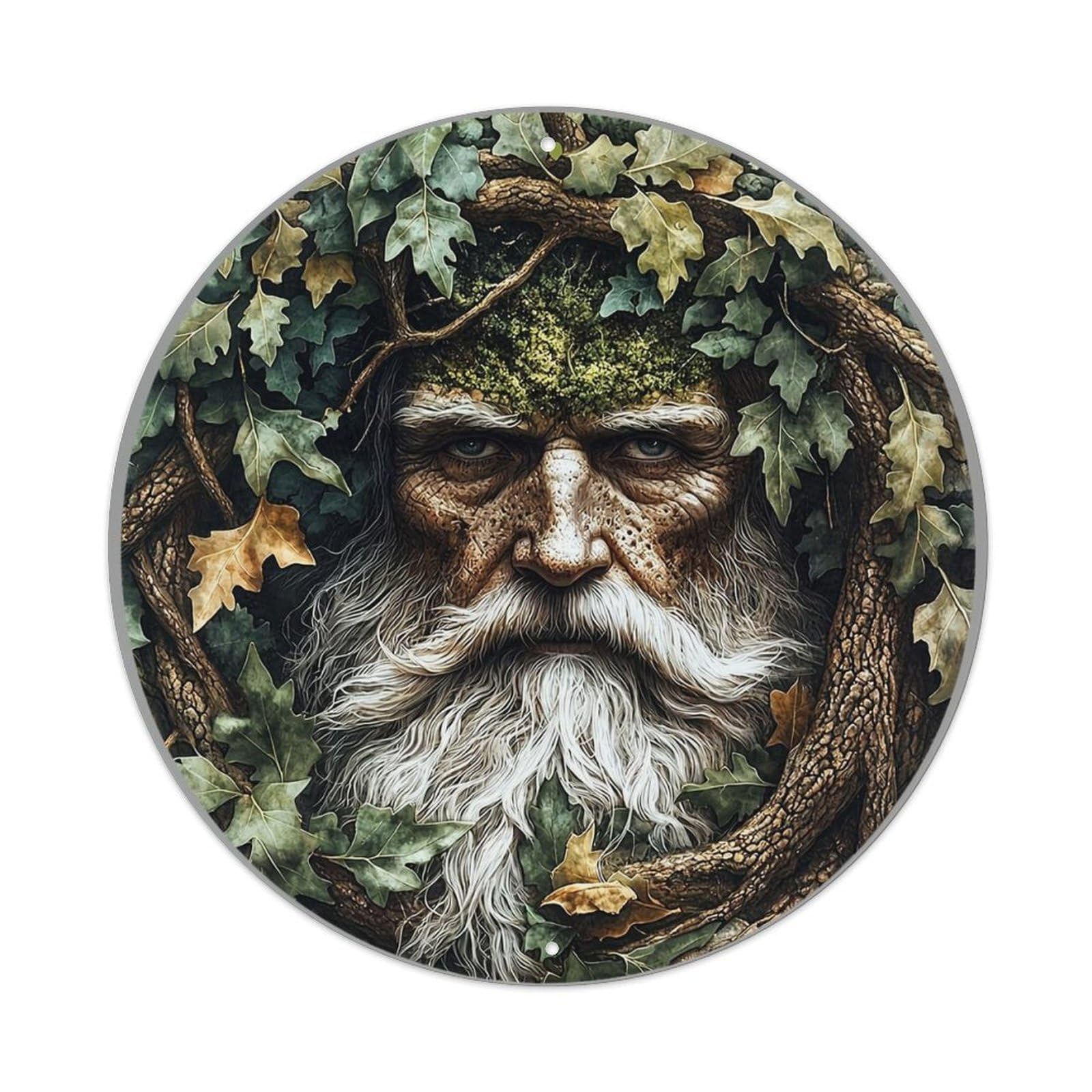 Old Man With Leaves And Vines Tin Sign Metal Poster Vintage Metal Signs for Home Man Cave Bar Cafe Kitchen laundry room Wall Decorations 8x8 inches