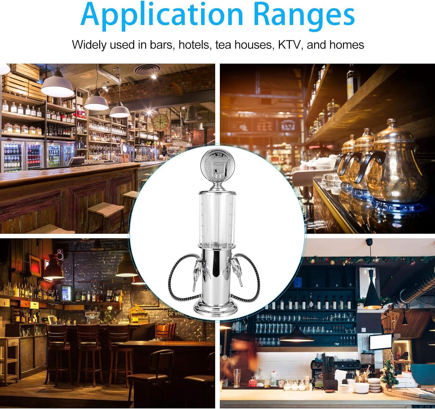 1000cc Beer & Liquor Dispenser | Silver Retro Style Bar Accessory For Home, Parties, Restaurants