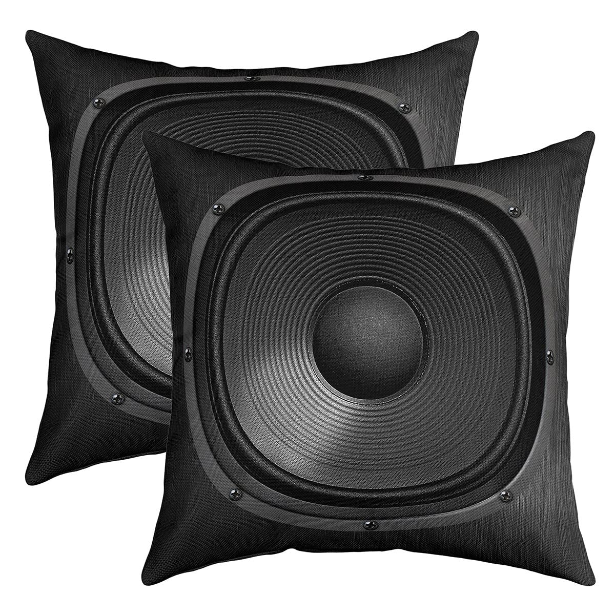 Homemissing Multicolored 28 Ioudspeaker Box Pattern Square Cushion Covers Music Theme Throw Pillowcases Old Fashion Hippie Home Decor Reversible Throw Pillow Cover Set Of 2S For Kids 18"X18"