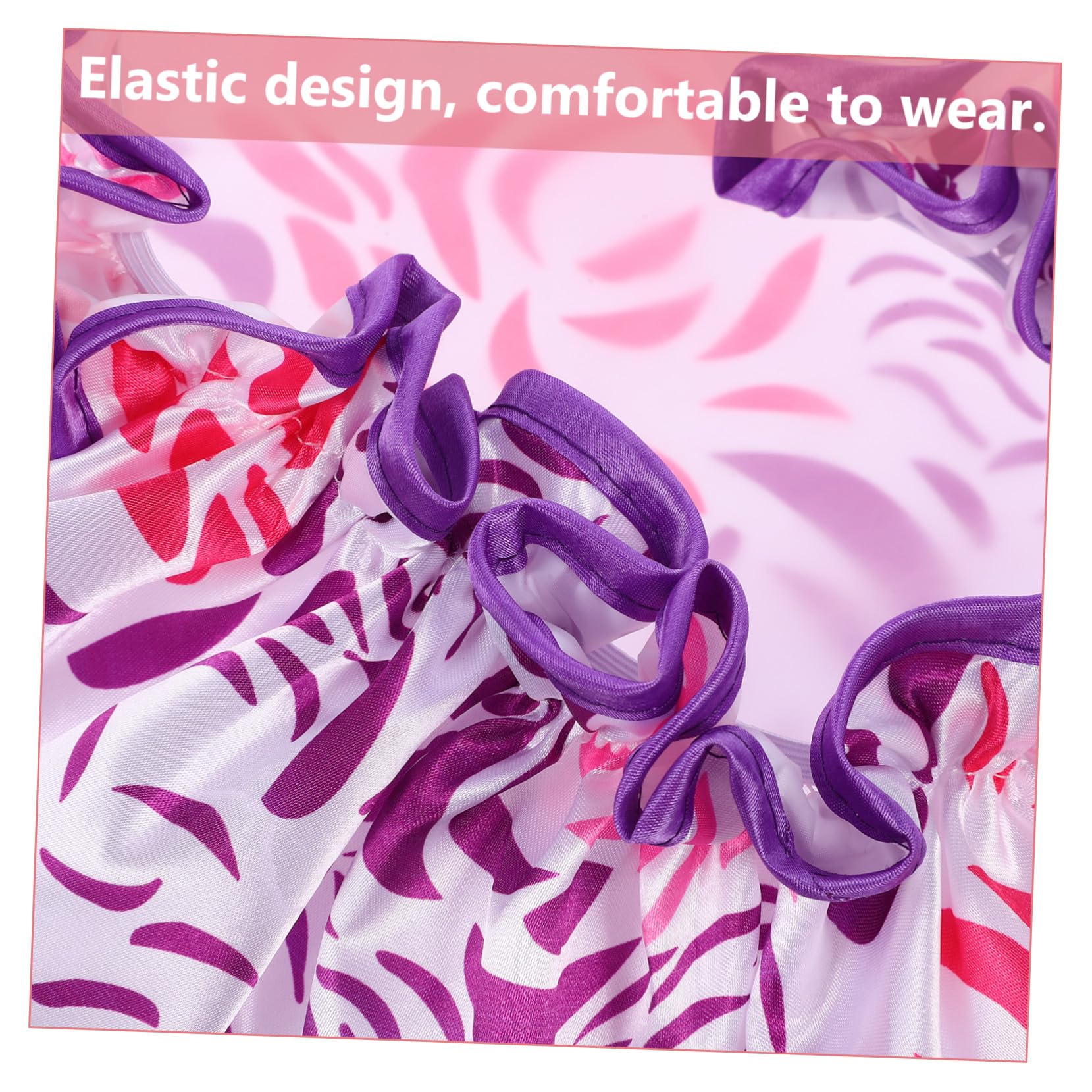 COLLBATH Bonnet de Réutilisable Satin Double Couche Imperméable et Élastique Extra Large pour Cheveux Longs Décoratif et Confortable