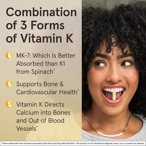 Jarrow K-Right with Vitamin K2 MK-7 and Vitamin D3, 60 Softgels | Dietary Supplement for Bone & Cardiovascular Health Support, Gluten Free Softgels, Vitamin K-Complex (K1, MK-4, MK-7, D3)
