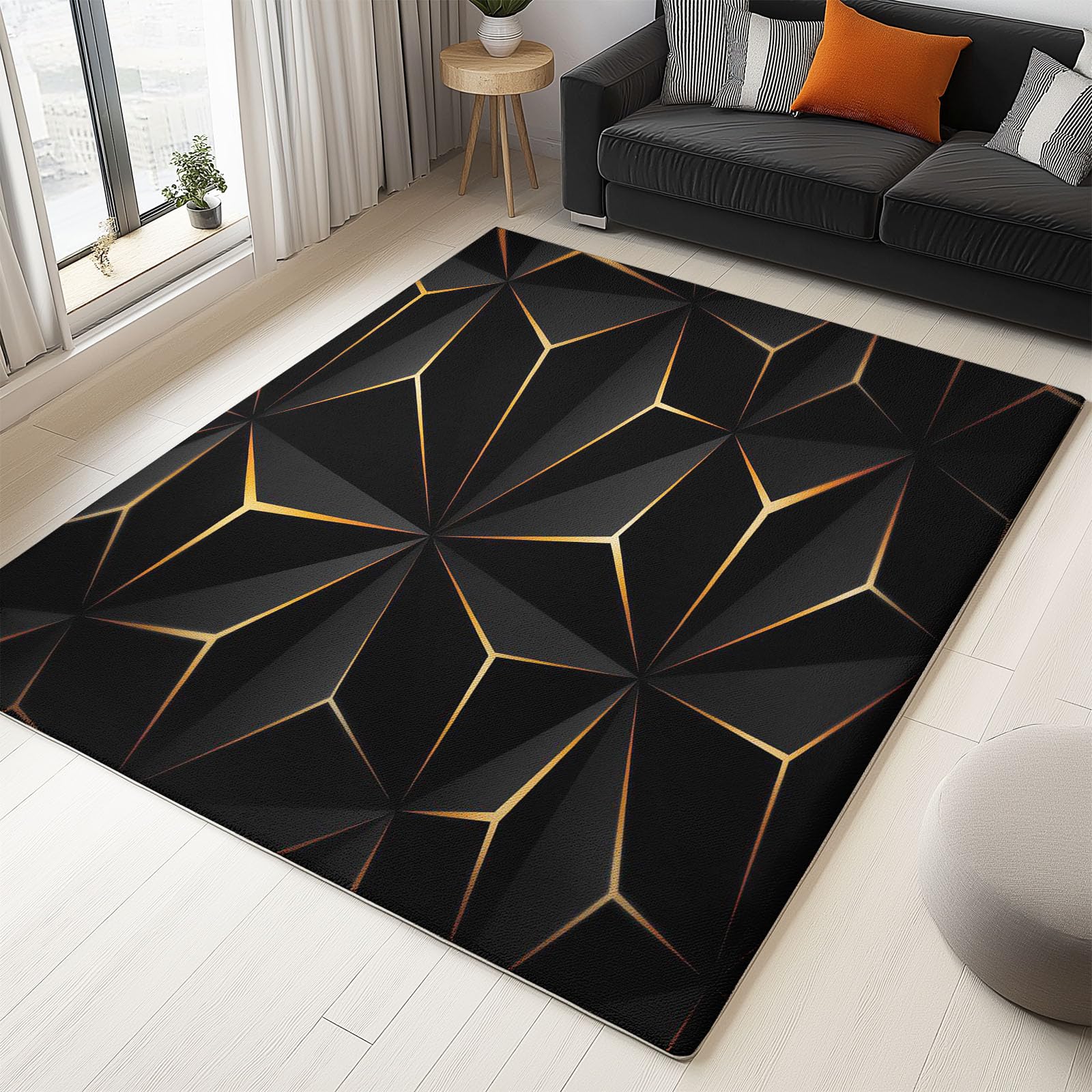 Western Aztec Teppich 140x200cm - Abstrakt Geometrisch, Waschbar & Rutschfest