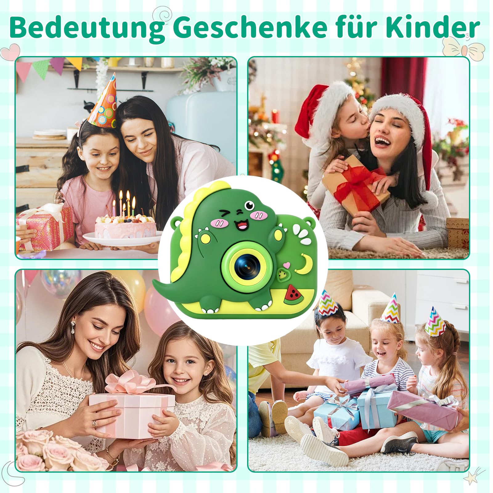 Kinderkamera, 1080P HD Digitalkamera für Kinder mit 2,0" Bildschirm & 32GB-Karte, Geschenke für Geburtstag Weihnachten, Fotoapparat Spielzeug für 3-12 Mädchen Jungen