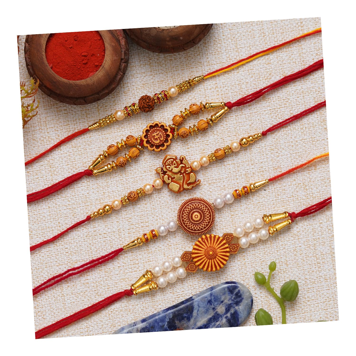 See full amazon price history chart for eCraftIndia Multicolor Set of 5 Rudraksha, Om, Ganesha, Flower, Pearls Religious Designer Rakhis with Roli Chawal Pack - Rakhis for Brothers eCraftIndia Multicolor Set of 5 Rudraksha, Om, Ganesha, Flower, Pearls Religious Designer Rakhis with Roli Chawal Pack - Rakhis for Brothers (B0C6PTZNZL) Amazon Price History, Amazon Price Tracker