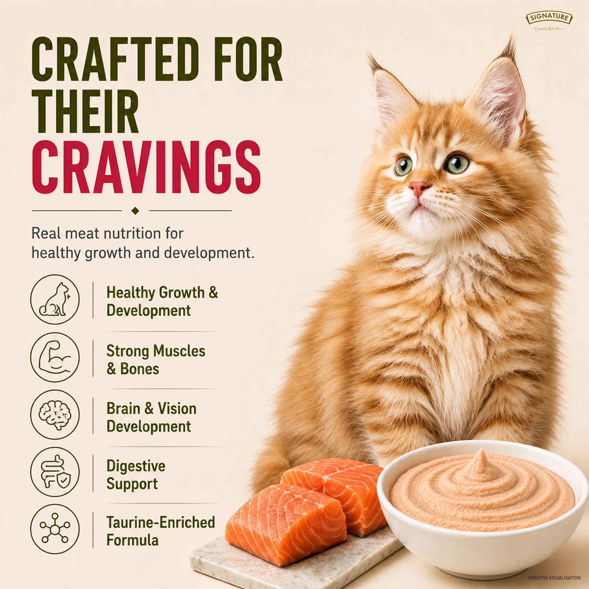 Grain Zero Kitten Wet Mousse 80g Pack of 5, 400g | Salmon Flavour | Rich in Protein, Hydrating & Easy to Digest | Taurine for Heart & Vision Health | with Essential Vitamins & Antioxidants 2