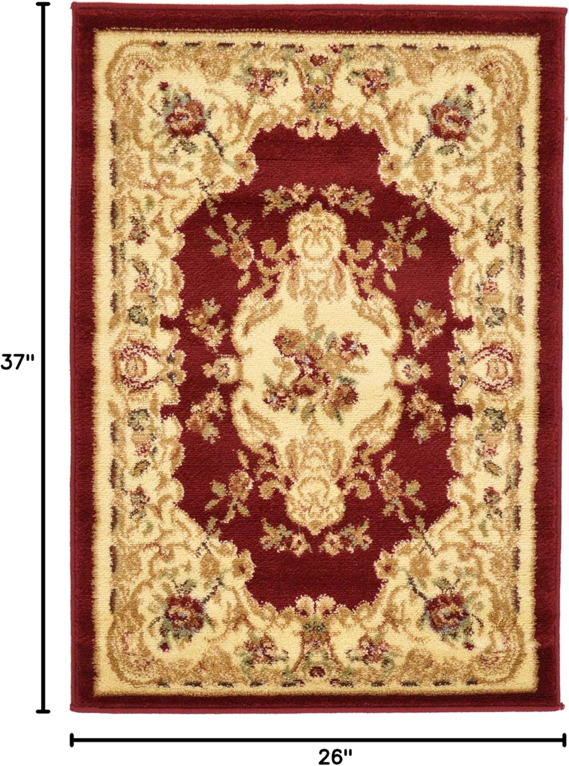Unique Loom Versailles Collection Traditional Classic Medallion Motif Area Rug (2' 2 x 3' 0 Rectangular, Burgundy/ Ivory)