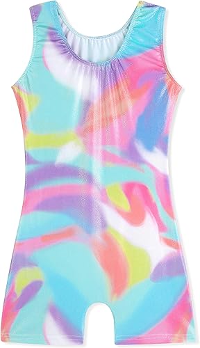 Miniatura 7 de HOZIY Leotardos de gimnasia para niña con estampado de unicornio sirena arcoíris cupcake dinosaurio con brillo para niñas de 2 a 10 años