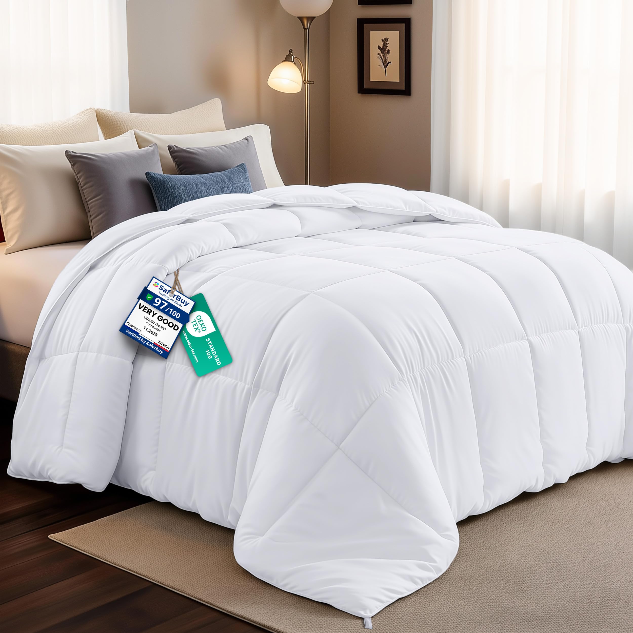 Edredón Super King blanco con pestañas para renovar el confort y estilo de tu dormitorio principal
