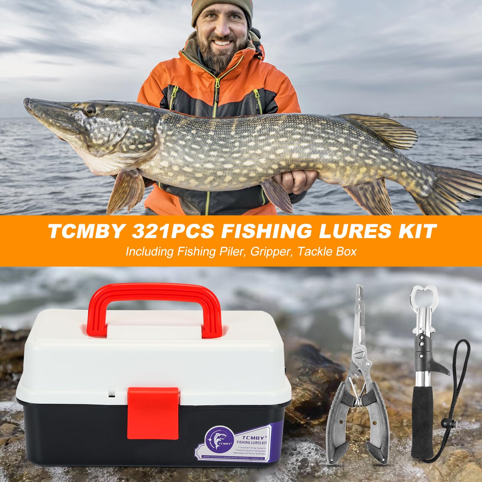 413Pcs 3 Layers Tackle Box With Tackle Included Fishing Lures - View #9