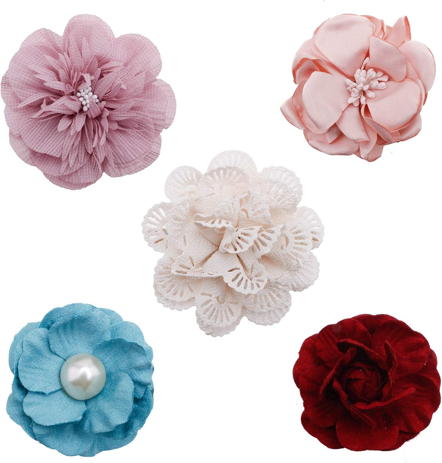 mligril 5pcs Baby Girls floral Hair Clips Barrettes Fully Lined Hair Accessories for Infant Toddler Girl Kids Teens