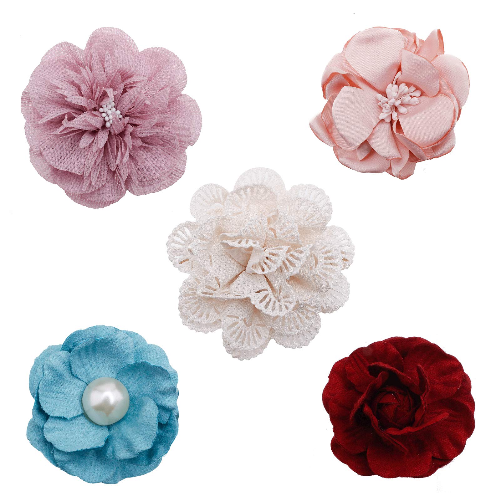 mligril 5pcs Baby Girls floral Hair Clips Barrettes Fully Lined Hair Accessories for Infant Toddler Girl Kids Teens
